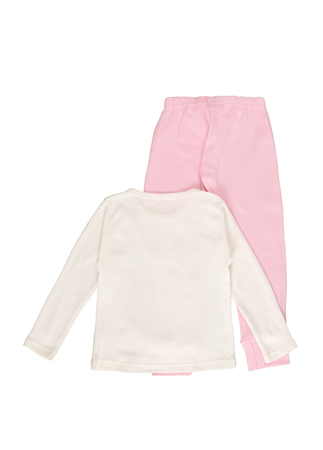 Рожева всесезон піжама для дівчинки інтерлок лонгслив + брюки Фламинго Текстиль