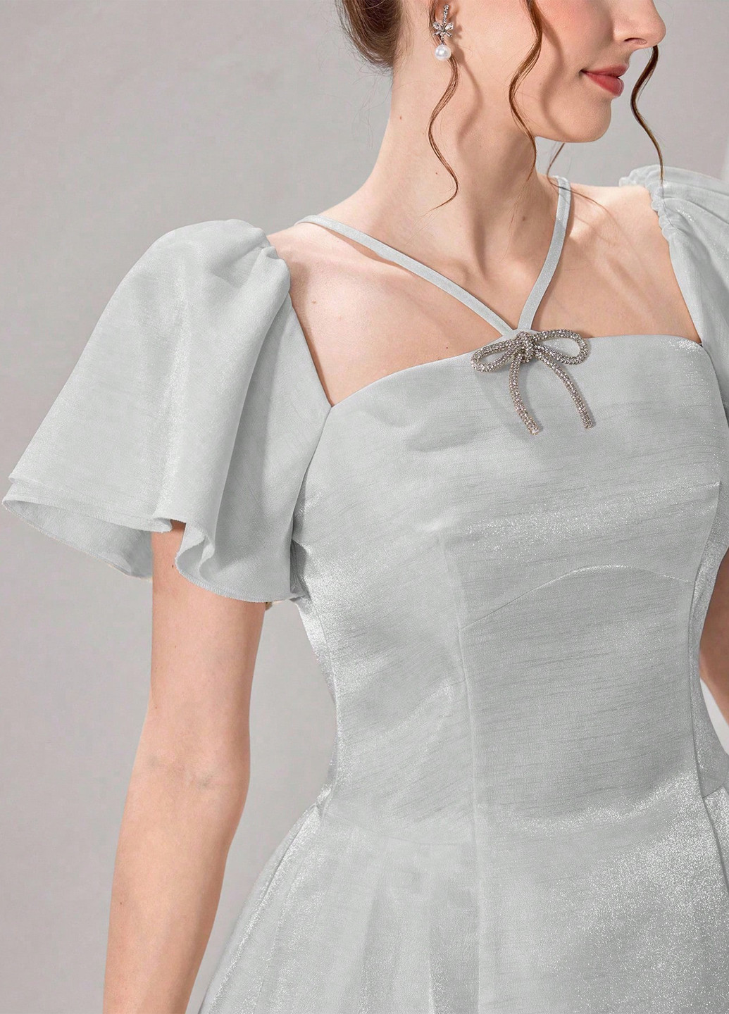 Світло-сіра вечірня сукня бебі долл SHEIN однотонна