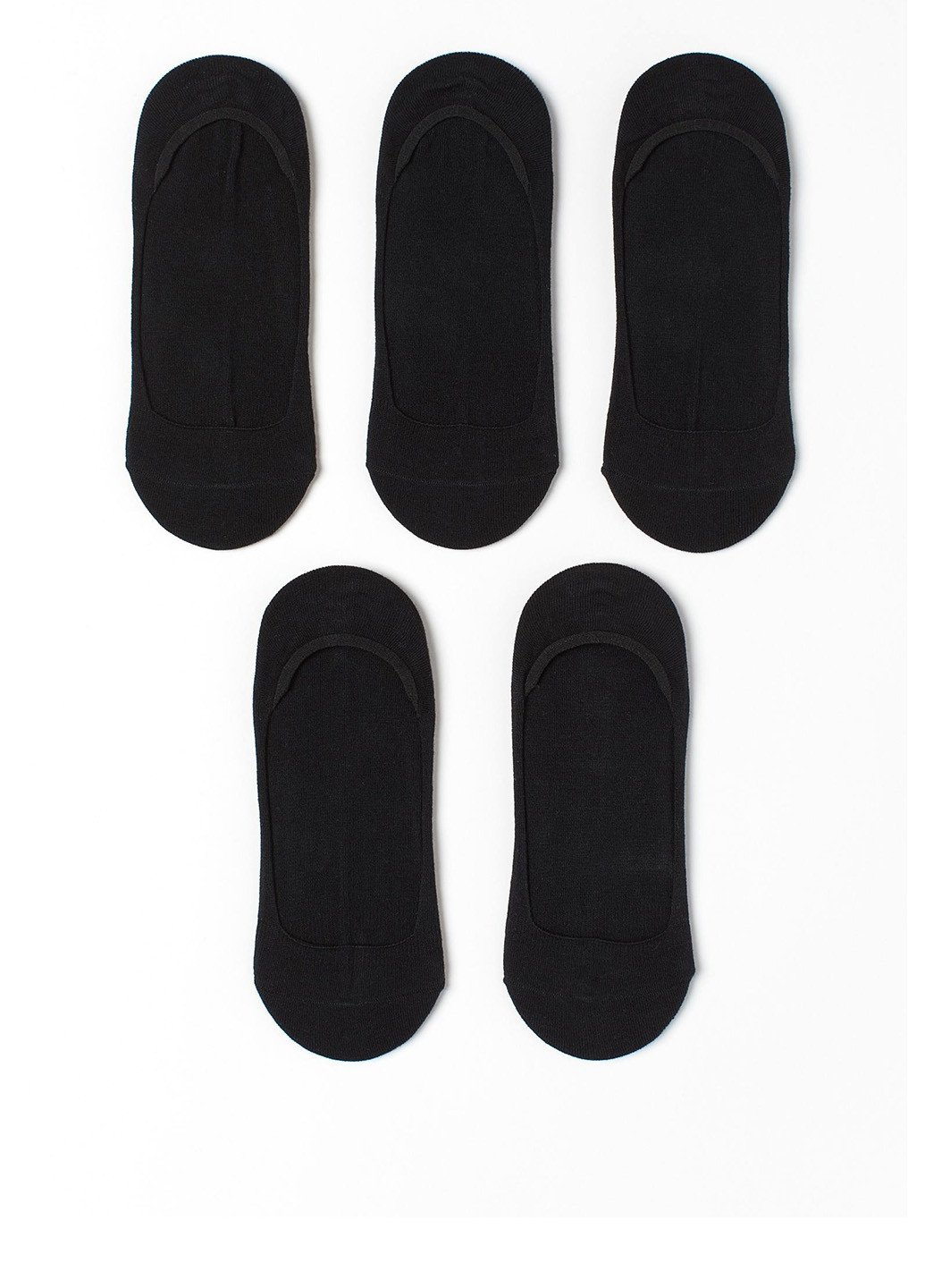 Подследники (5 пар) H&M без уплотненного носка однотонные чёрные повседневные