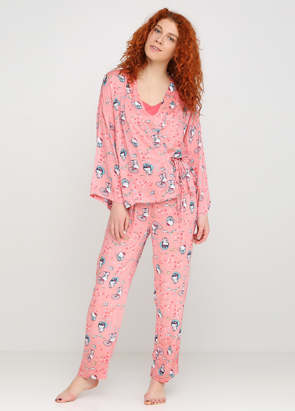 Розовая всесезон пижама (рубашка, топ, брюки) Women'secret