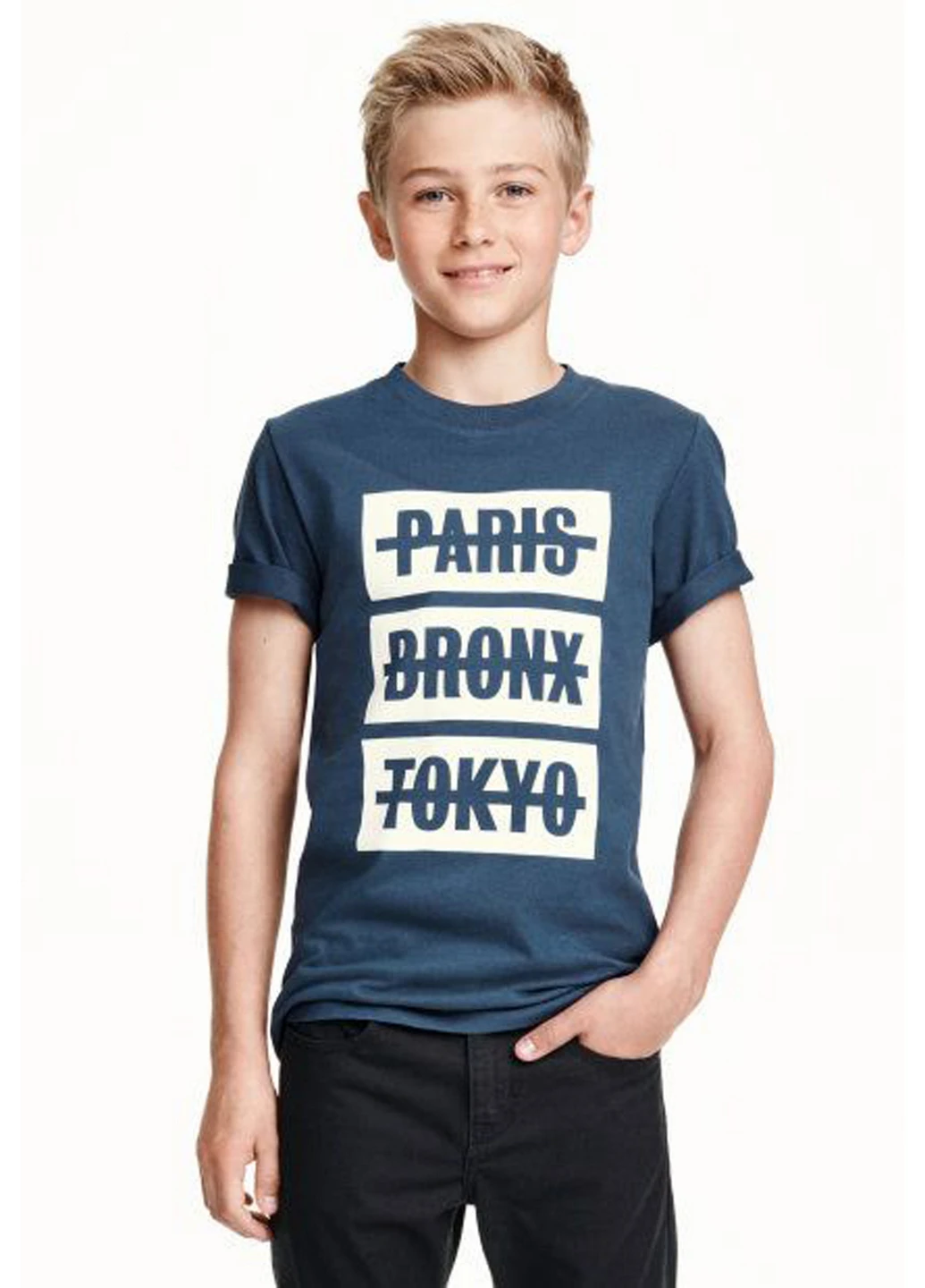 Синя літня футболка H&M