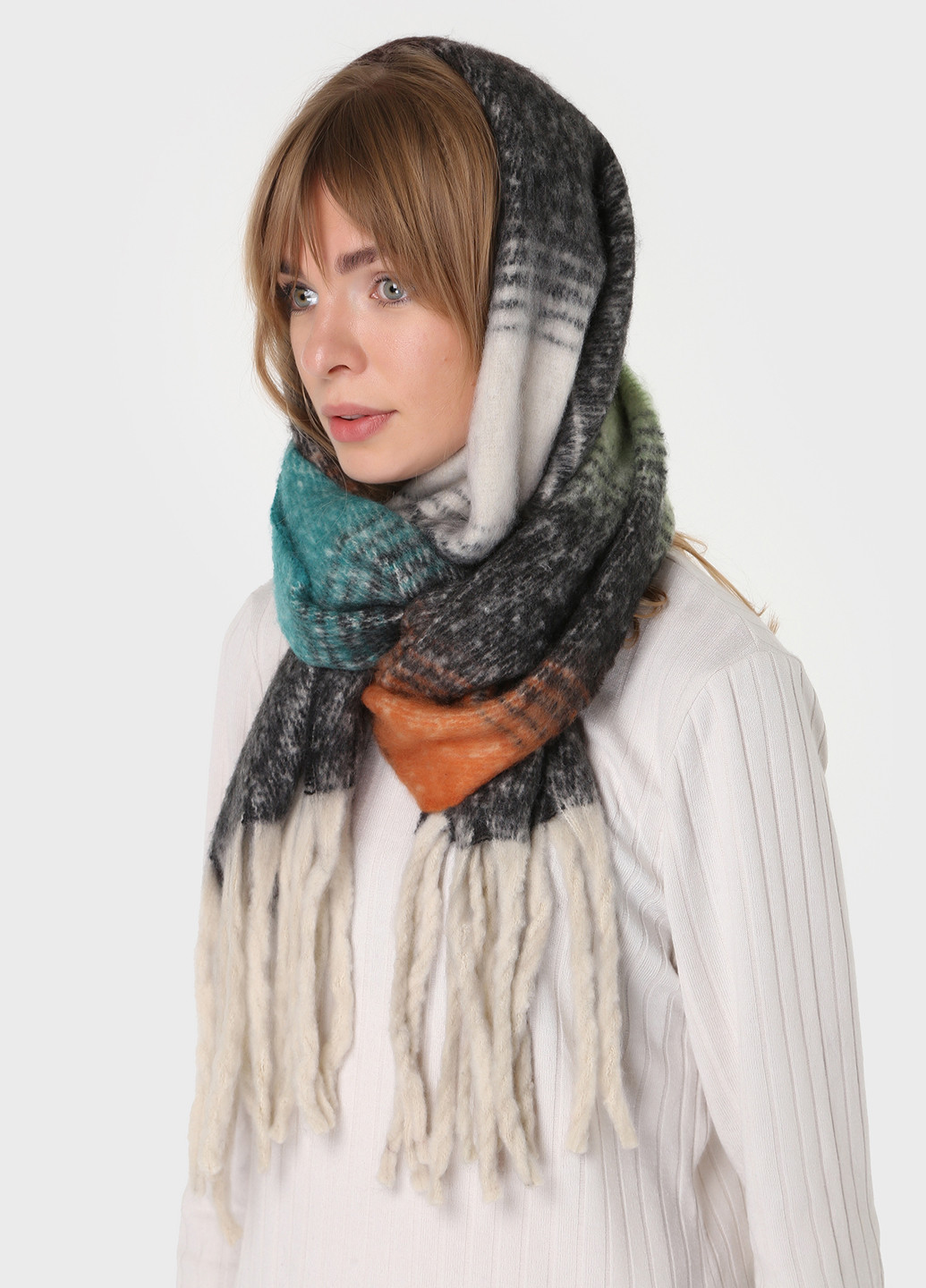 Теплый зимний шерстяной шарф с китицами (185*40см) 445005 Merlini (244580197)