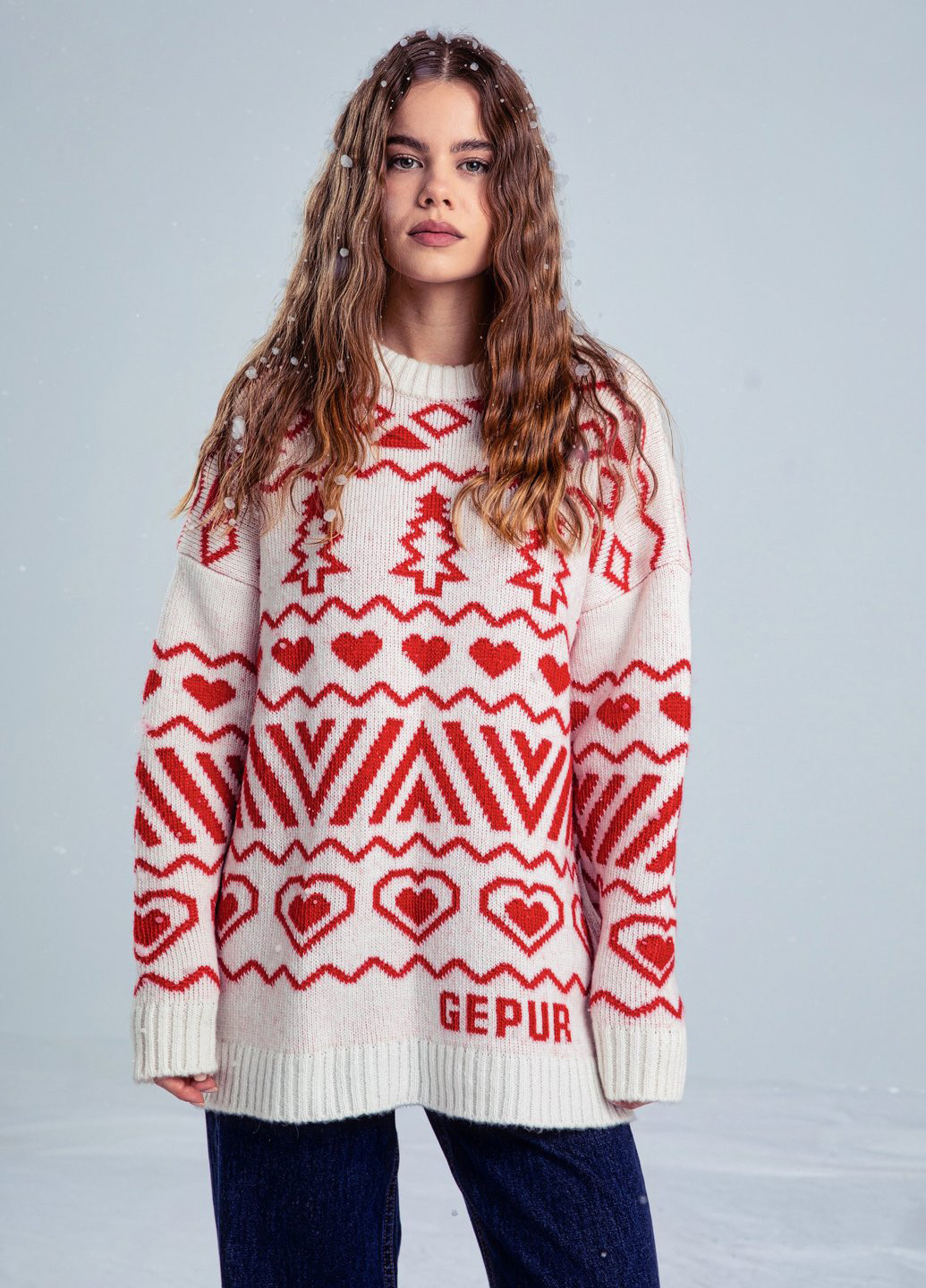 Молочний зимовий светр Gepur
