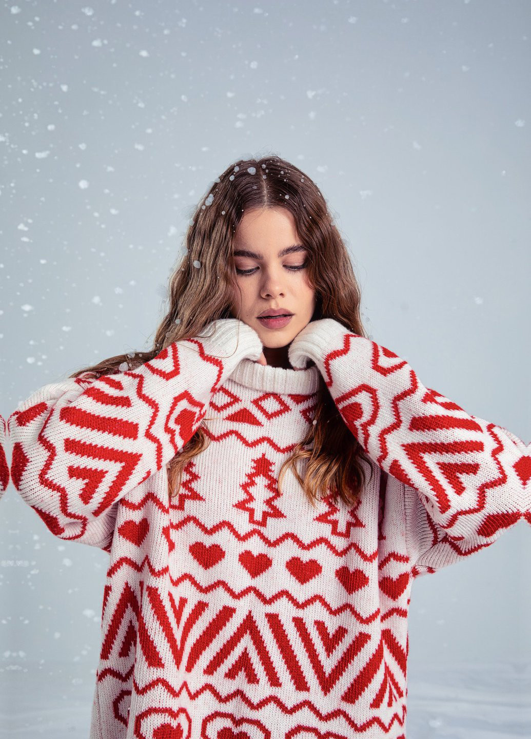 Молочний зимовий светр Gepur