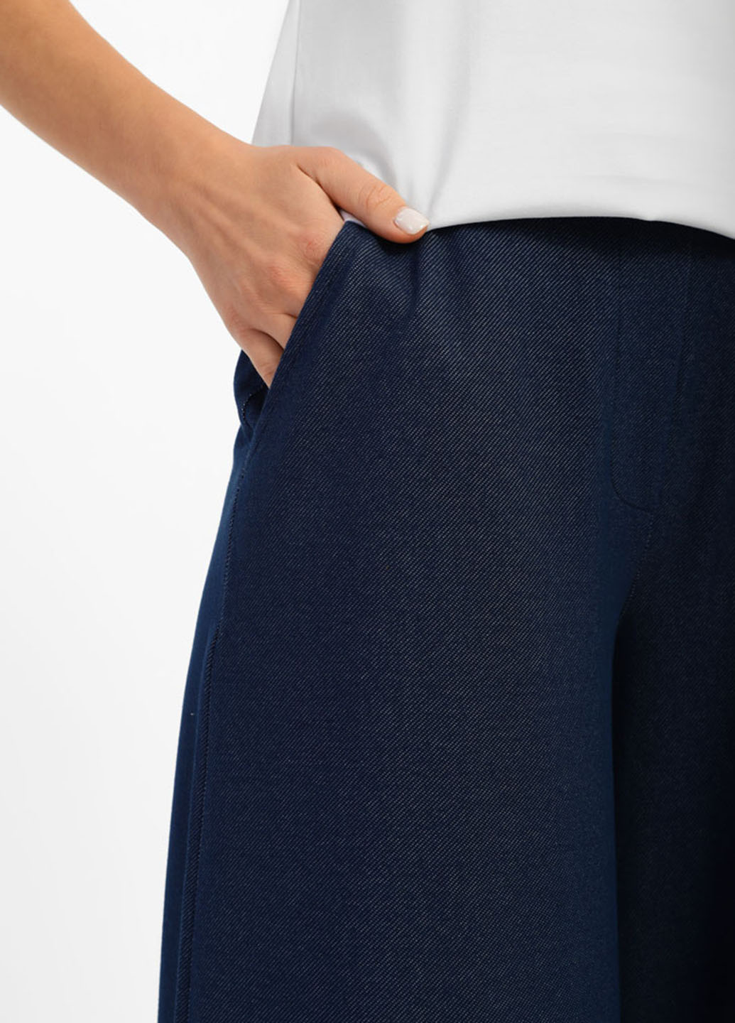 Темно-синие кэжуал демисезонные палаццо брюки Promin