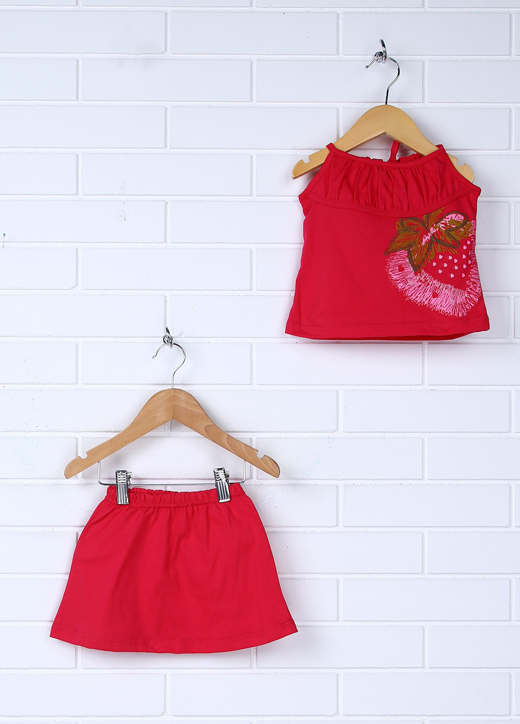 Красный летний комплект (майка, юбка) Baby Art
