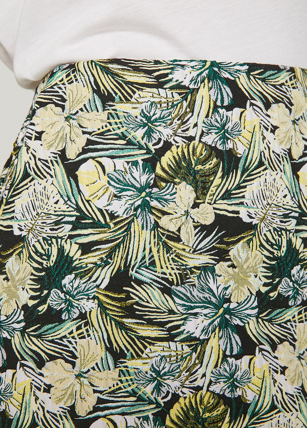 Зеленая кэжуал цветочной расцветки юбка KOTON JEANS а-силуэта (трапеция)