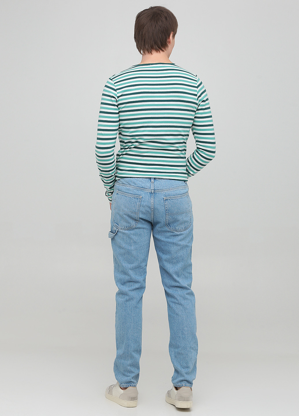 Голубые демисезонные зауженные джинсы Primark