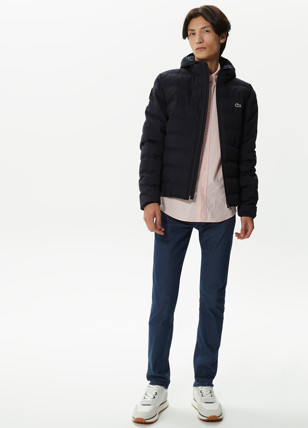 Темно-синяя демисезонная куртка Lacoste