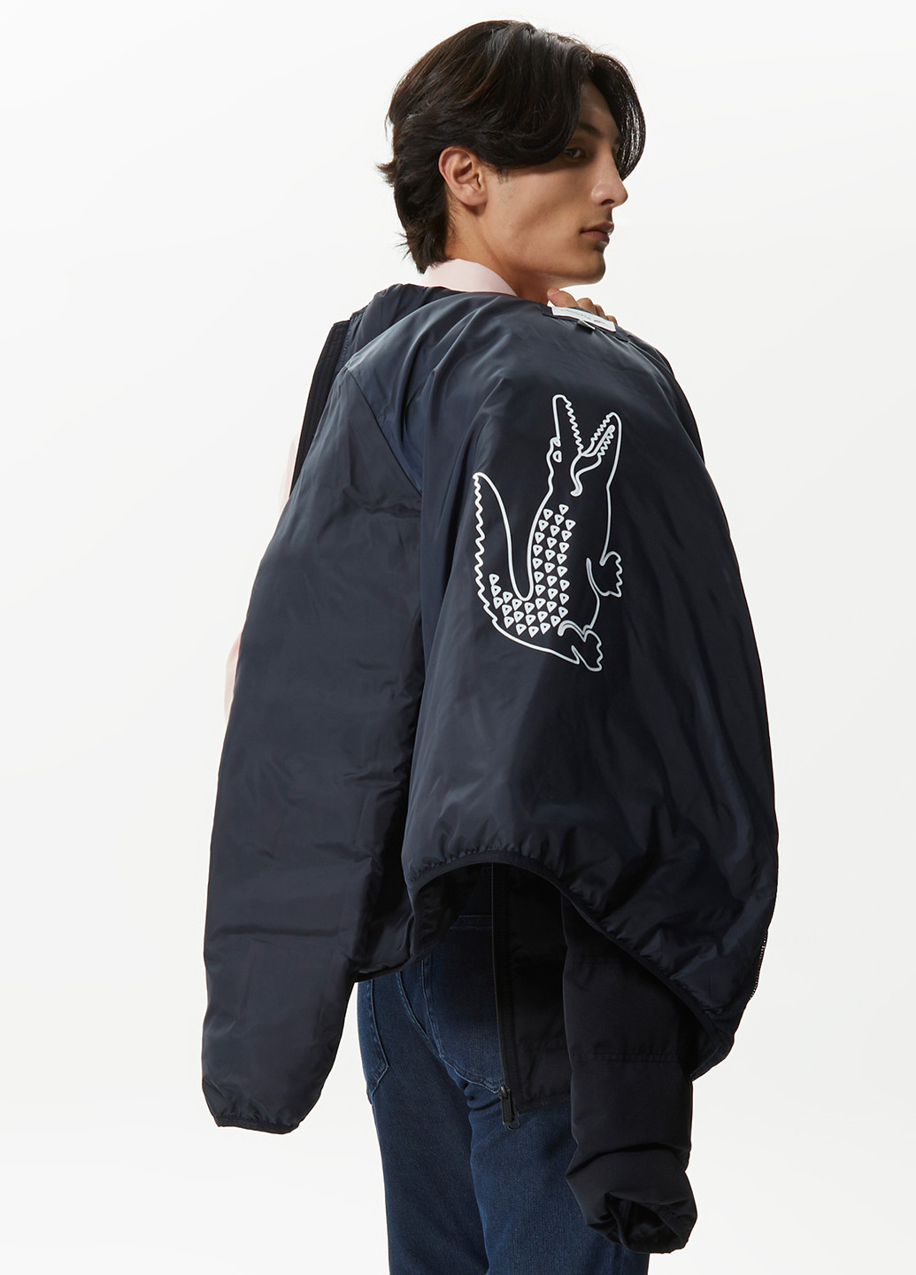 Темно-синяя демисезонная куртка Lacoste