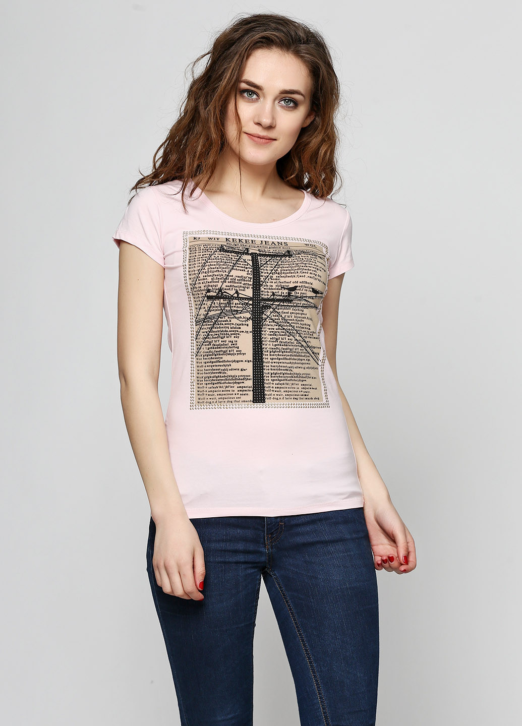Светло-розовая летняя футболка Dzire