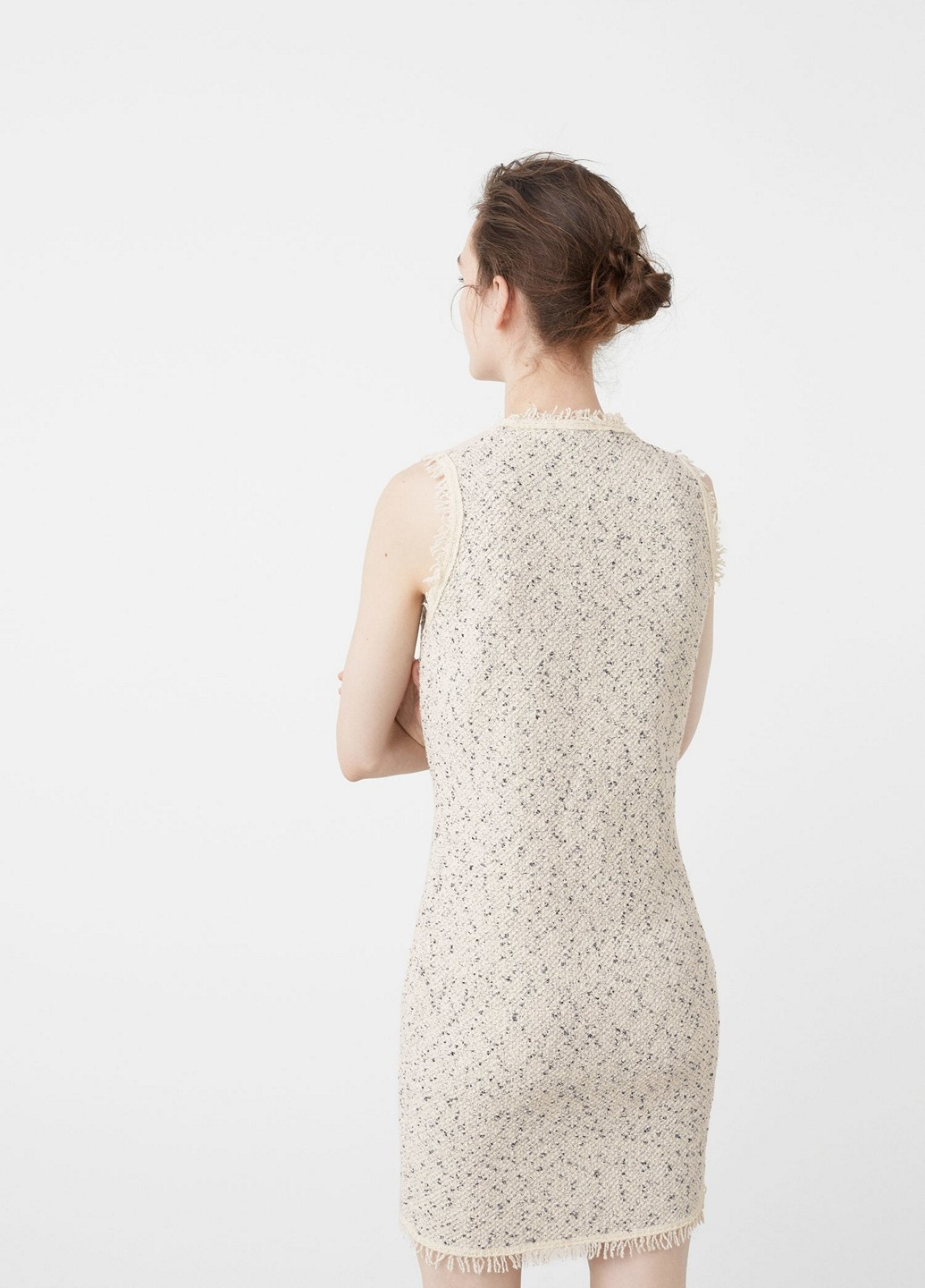 Молочное кэжуал платье Mango меланжевое