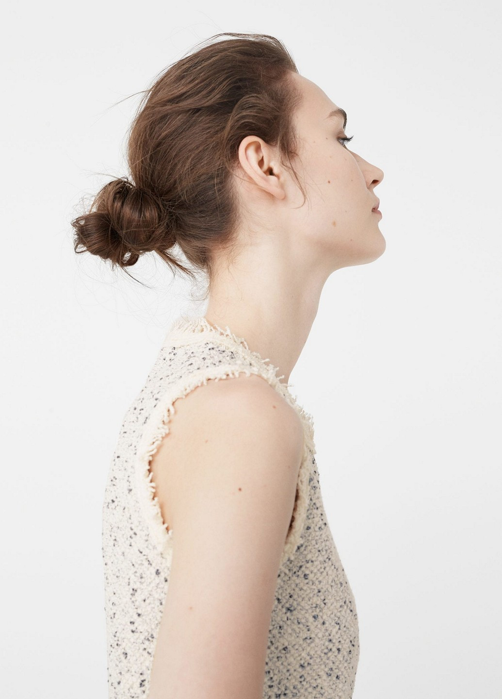 Молочное кэжуал платье Mango меланжевое