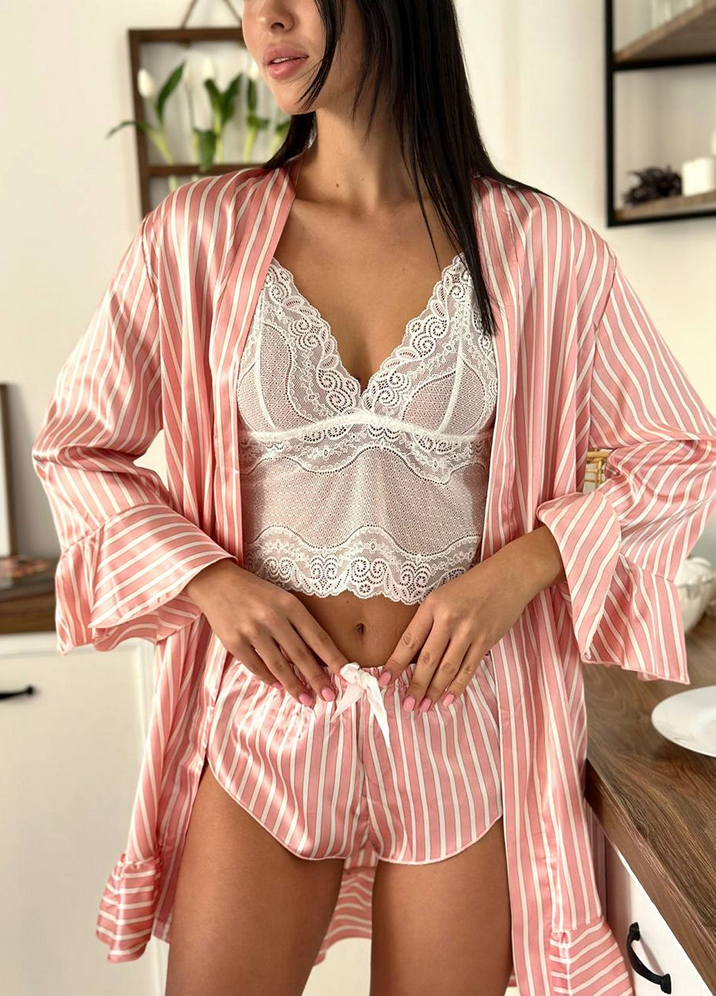 Комбінований демісезонний комплект (топ, халат, шорти) NOVA VEGA