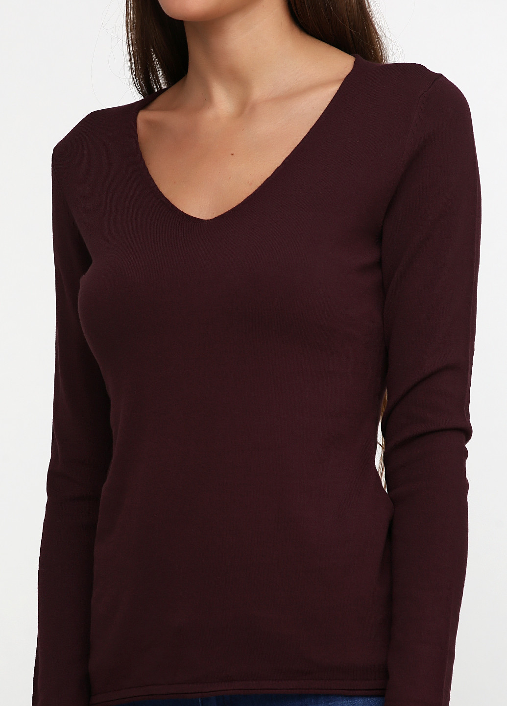 Темно-бордовый демисезонный пуловер пуловер Comma