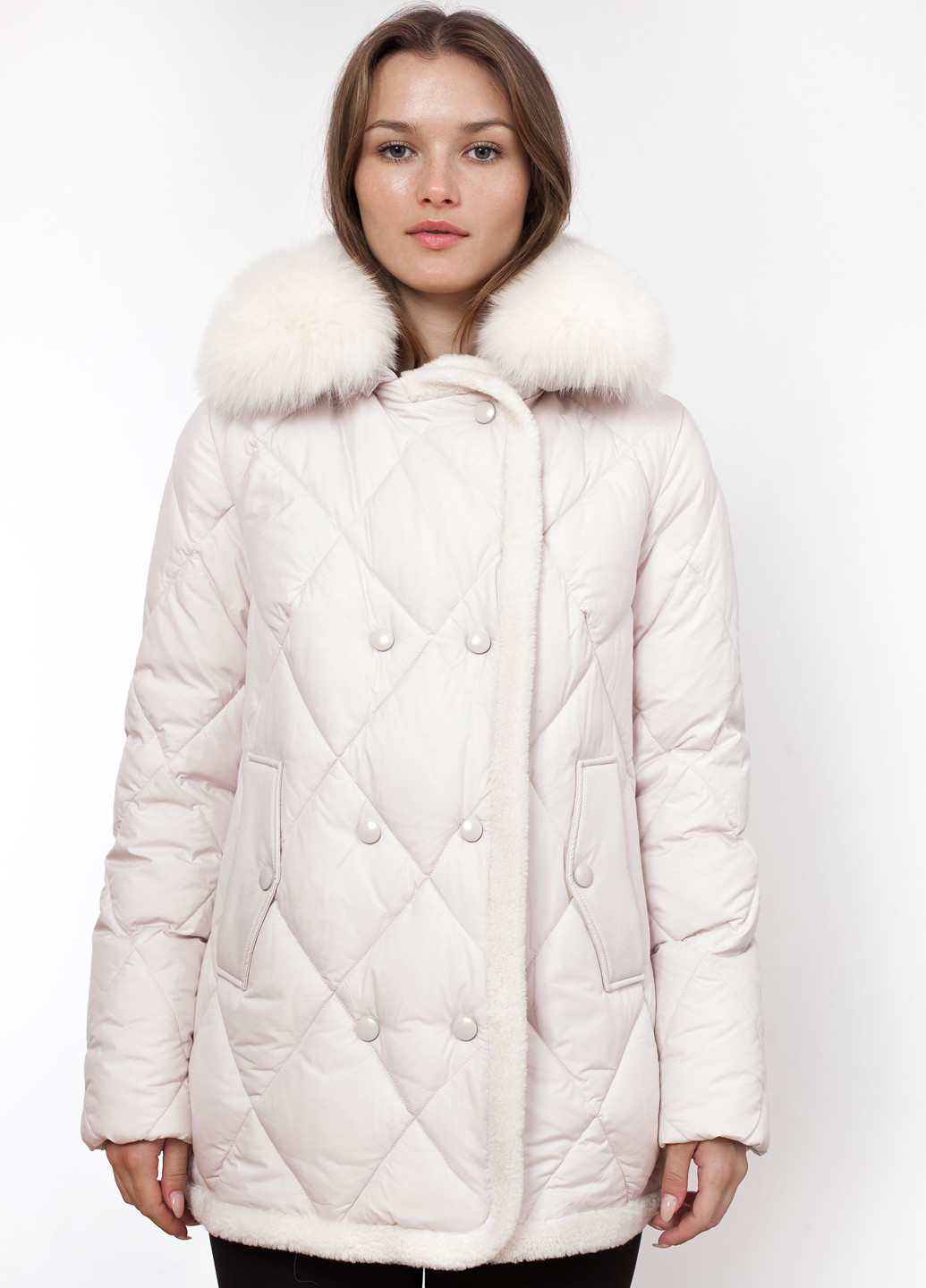 Молочна зимня куртка Qarlevar