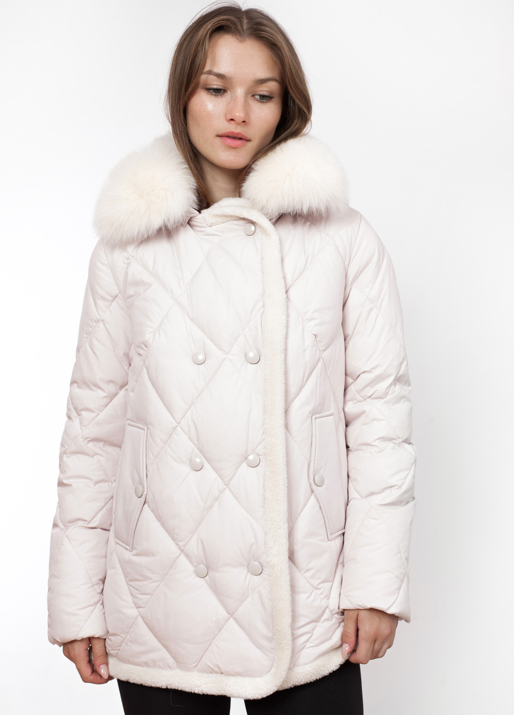 Молочна зимня куртка Qarlevar