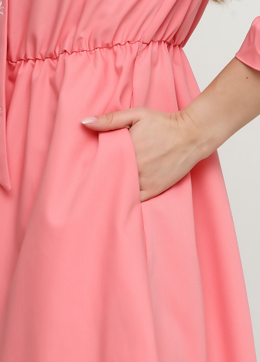 Розовое кэжуал платье а-силуэт Sassofono