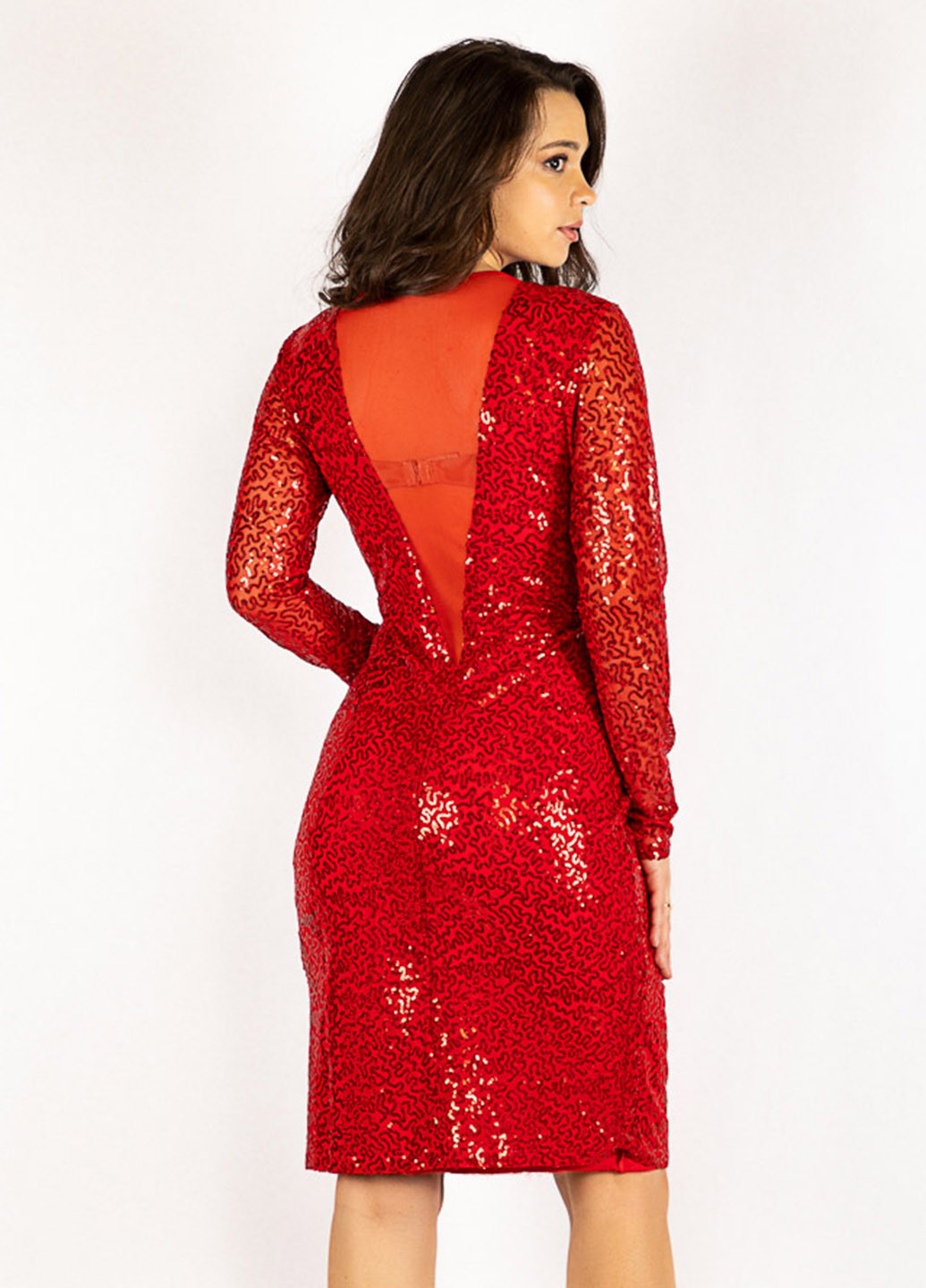 Красное вечернее платье футляр Time of Style однотонное
