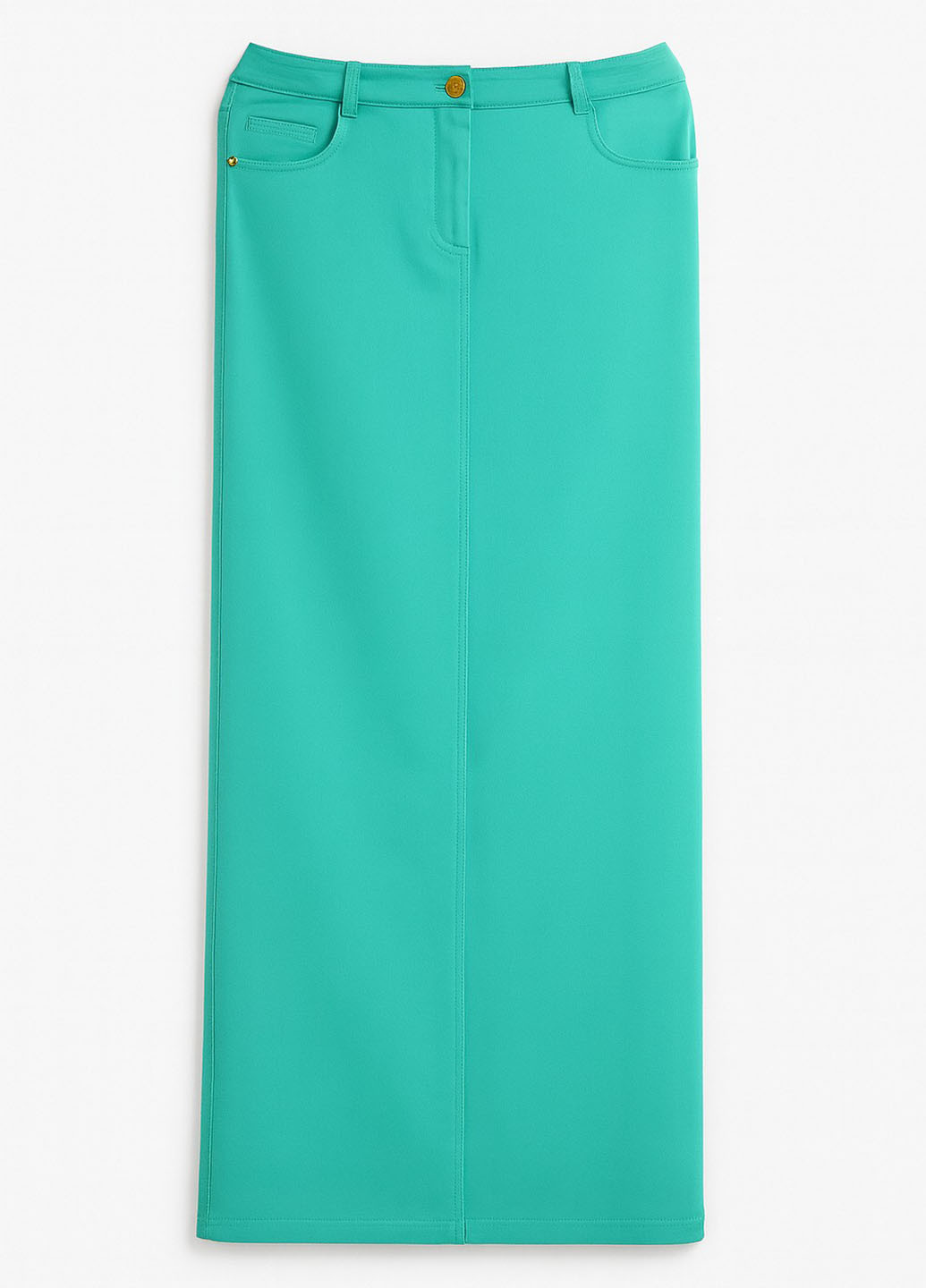 Мятная кэжуал однотонная юбка Sassofono карандаш