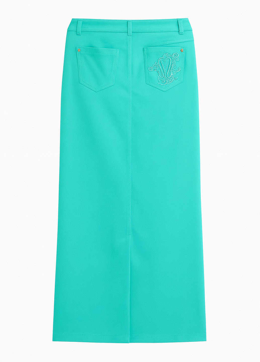 Мятная кэжуал однотонная юбка Sassofono карандаш