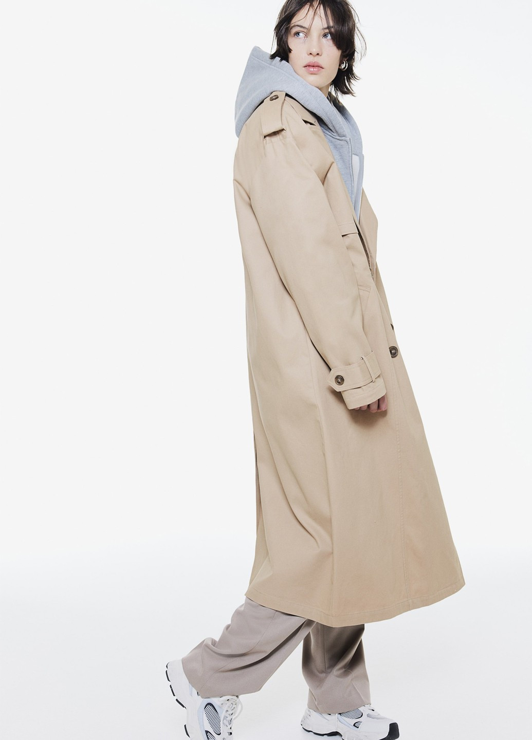 Плащ H&M тренчкот на гудзиках демісезон (365716719)