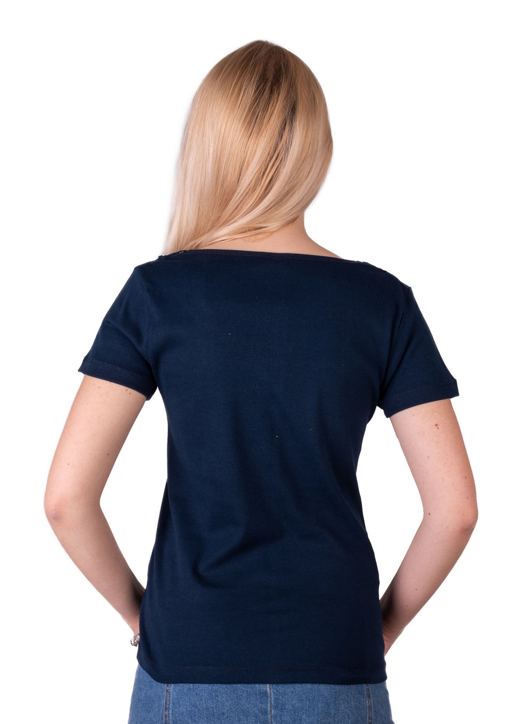 Темно-синяя всесезон футболка женская Наталюкс 21-2304