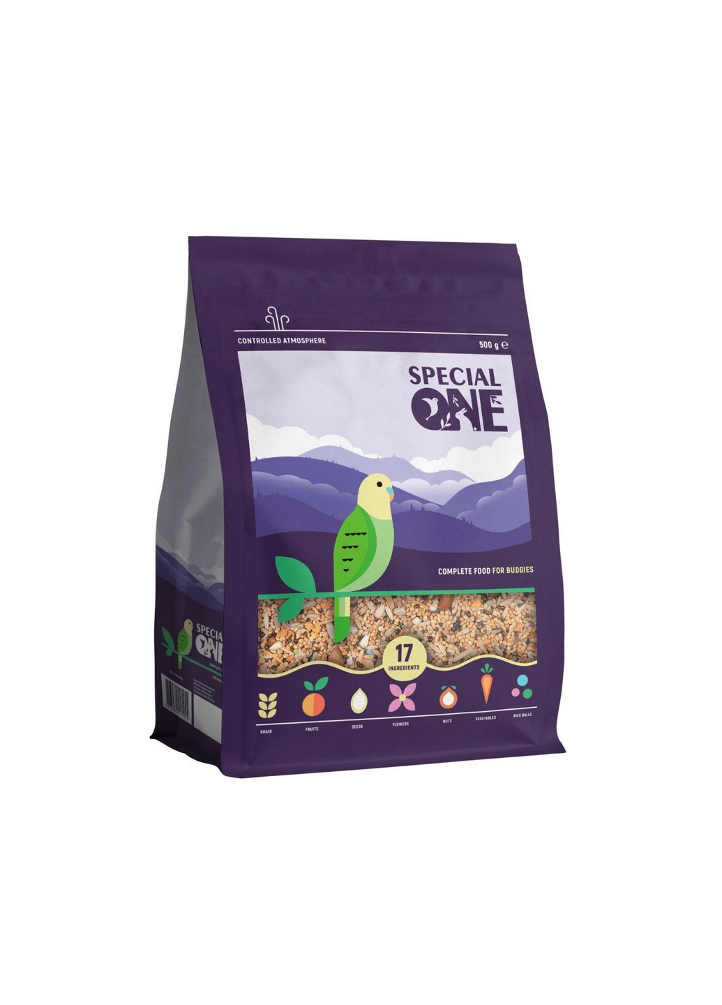 Повнораціонний корм Speciаl One для хвилястих папуг, 500 г Special One (231268545)
