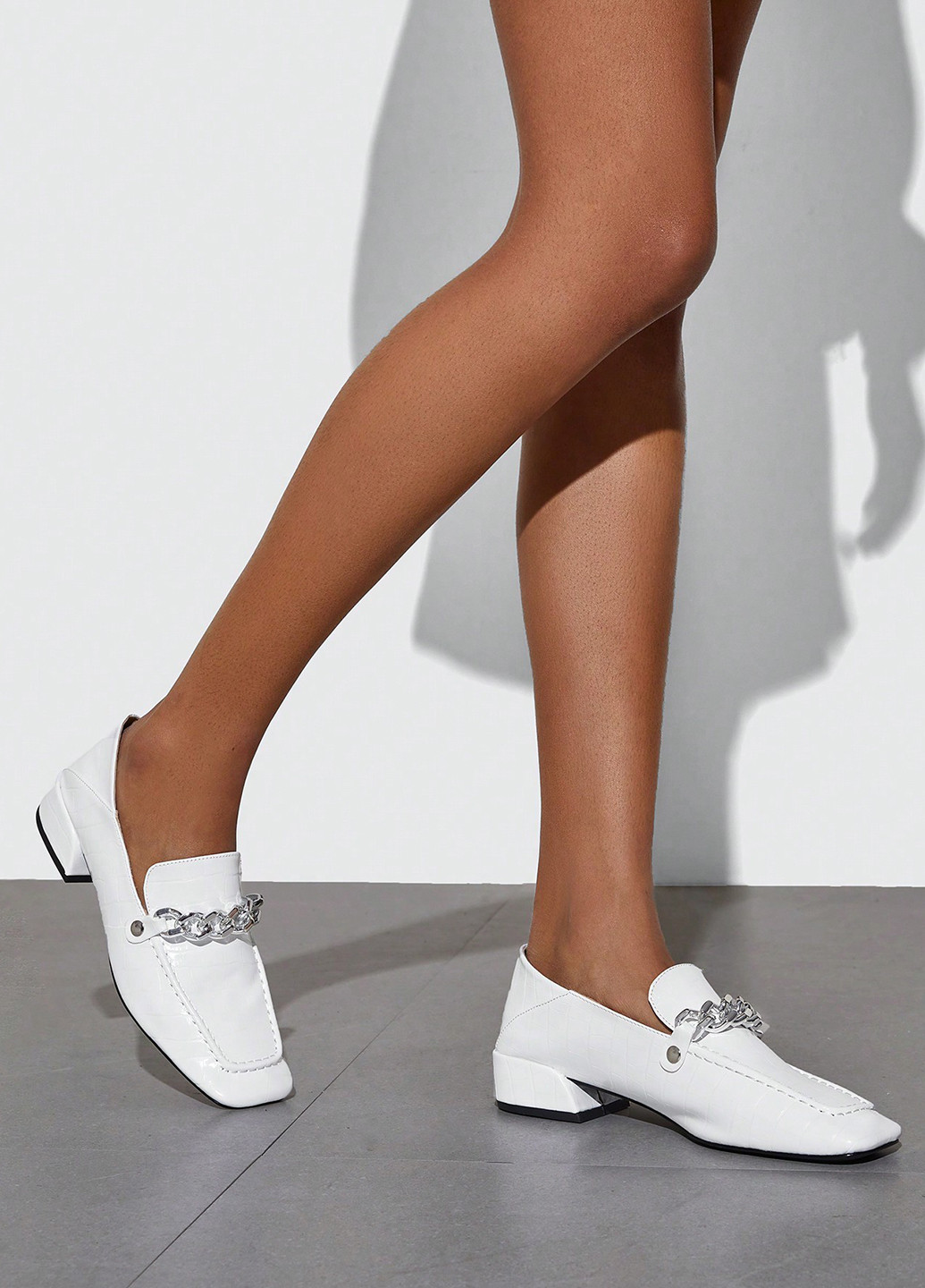 SHEIN Туфлі лофери білий з штучна шкіра, китай — демісезон (316474809)