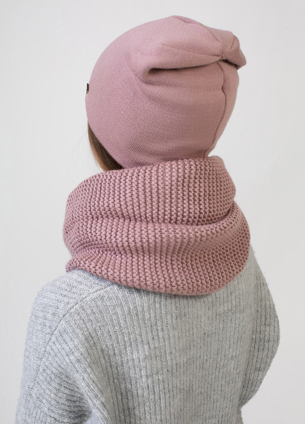Теплий зимовий комплект (шапка, шарф-снуд) на флісовій підкладці 660495 DeMari 45 демари (239417830)
