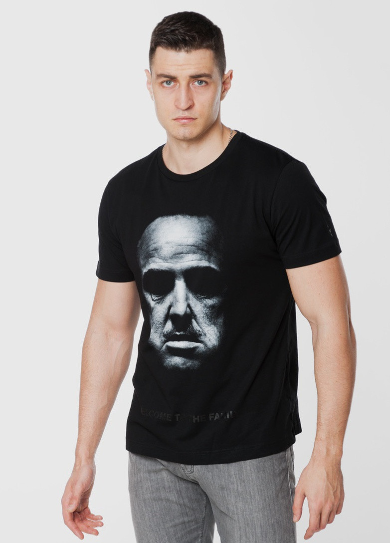 Чорна футболка чоловіча Damien D52-XXL