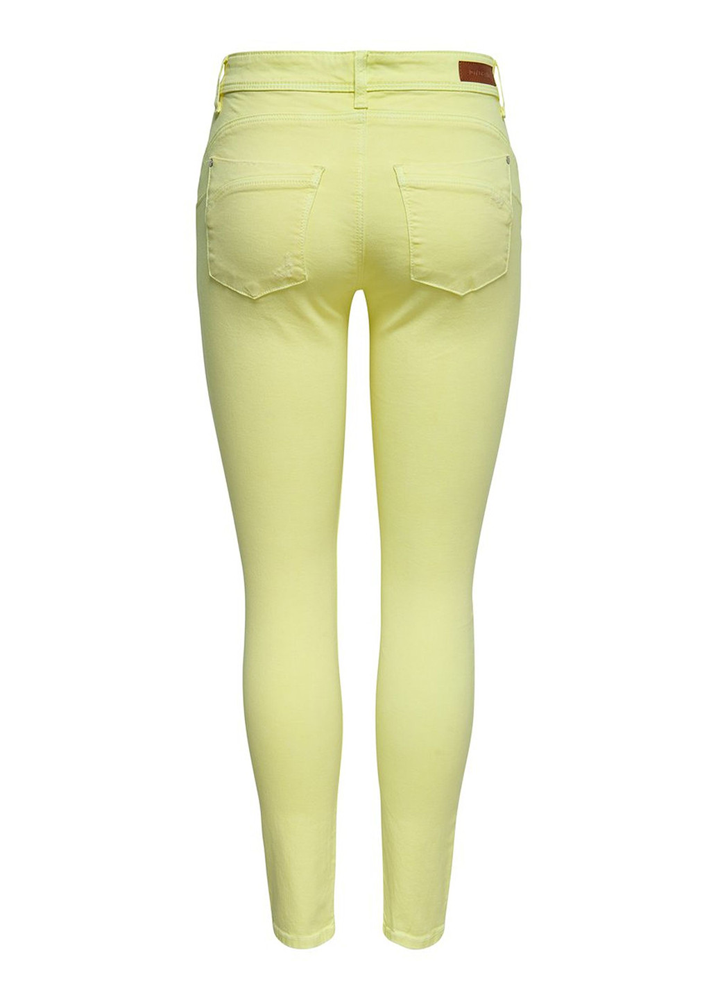 Светло-желтые кэжуал демисезонные со средней талией брюки Only