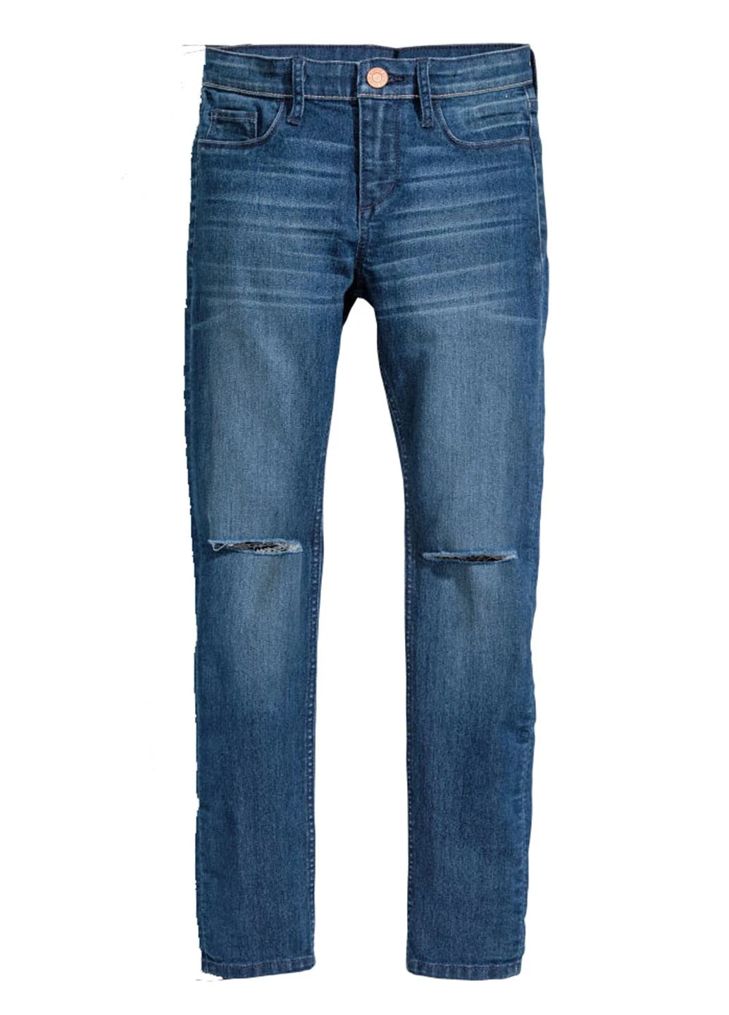 Синие демисезонные прямые джинсы H&M