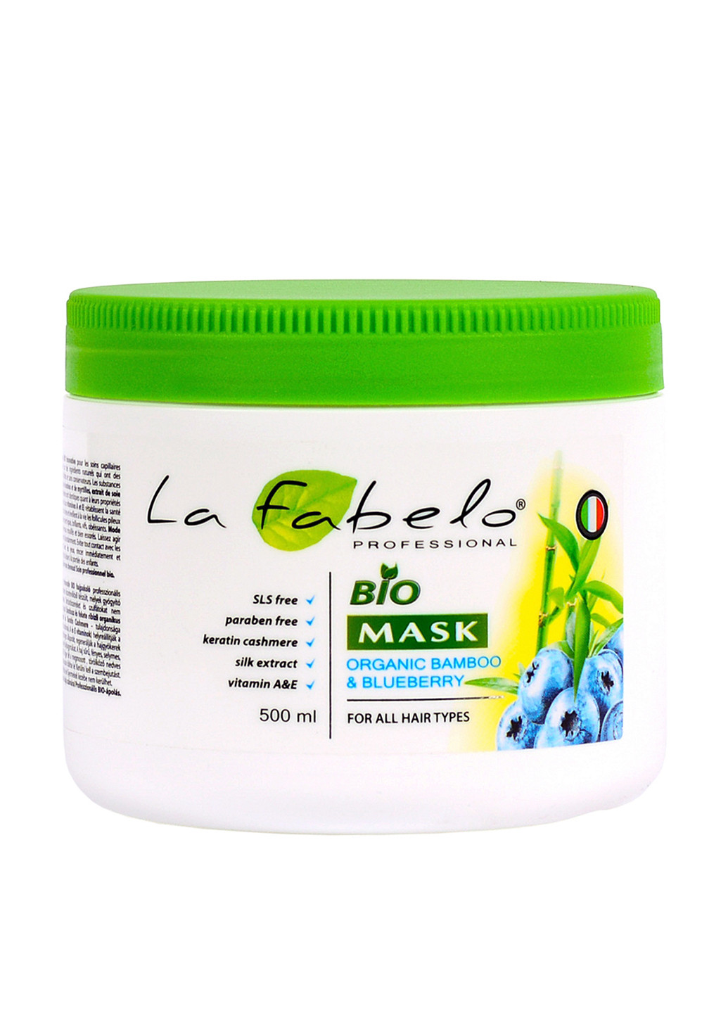 Био-маска без SLS и парабенов для всех типов волос с экстрактом бамбука и черники, 500 мл La Fabelo (47498940)