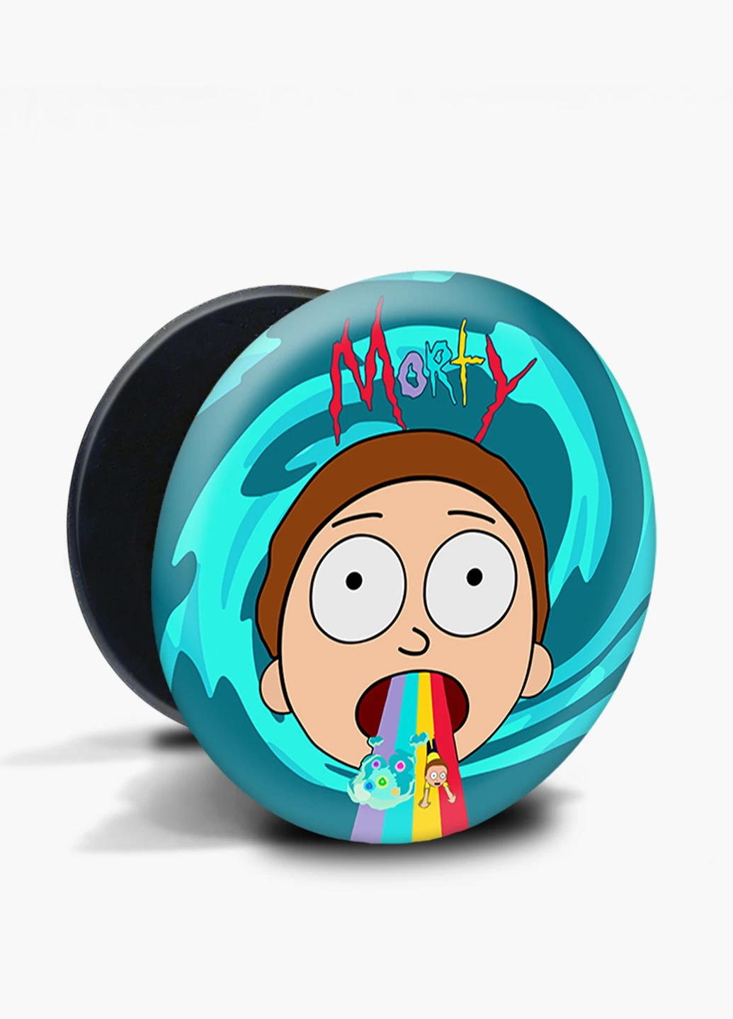 Попсокет (Popsockets) тримач для смартфону Рік Санчез і Морті Сміт Рік і Морті (Rick and Morty) (8754-2946) Чорний MobiPrint (229014742)