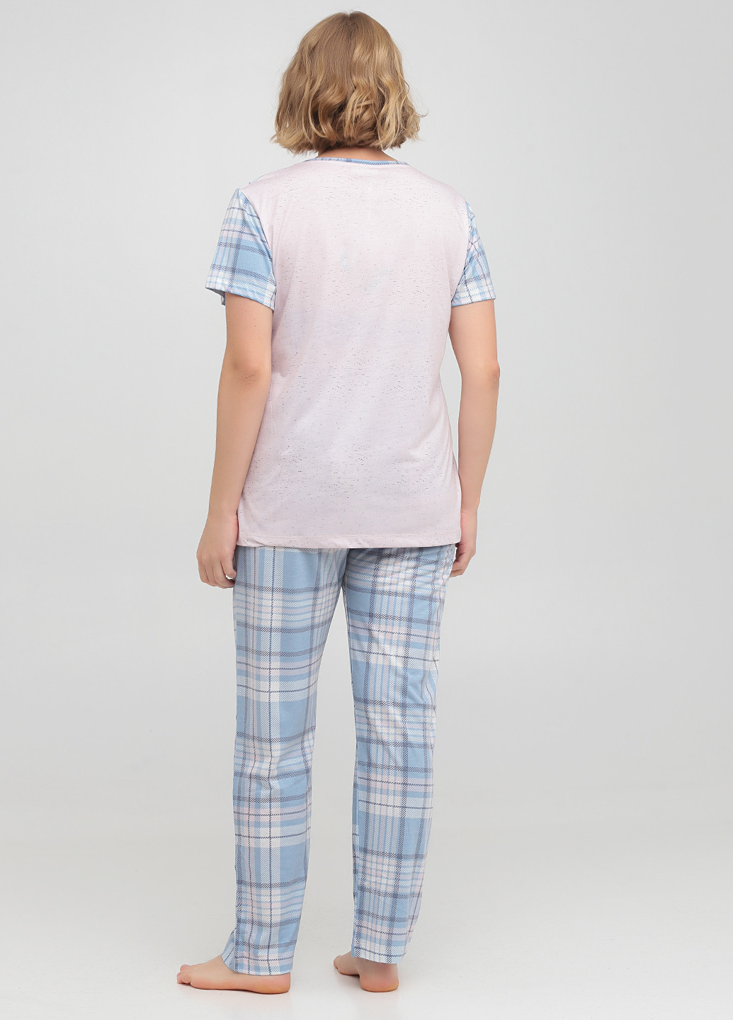 Блакитна всесезон піжама (футболка, штани) футболка + штани Cotpark