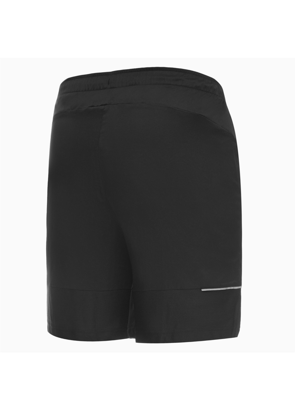 Шорты Active 8 inch Shorts Poly M Puma однотонные чёрные спортивные полиэстер, эластан