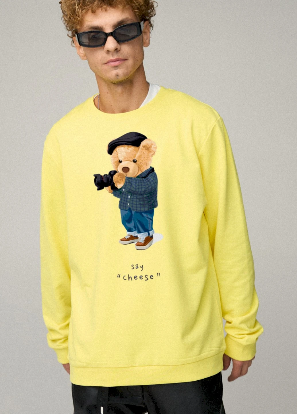 Жовтий світшот чоловічий oversize /no flis/ YAPPI (252259065)