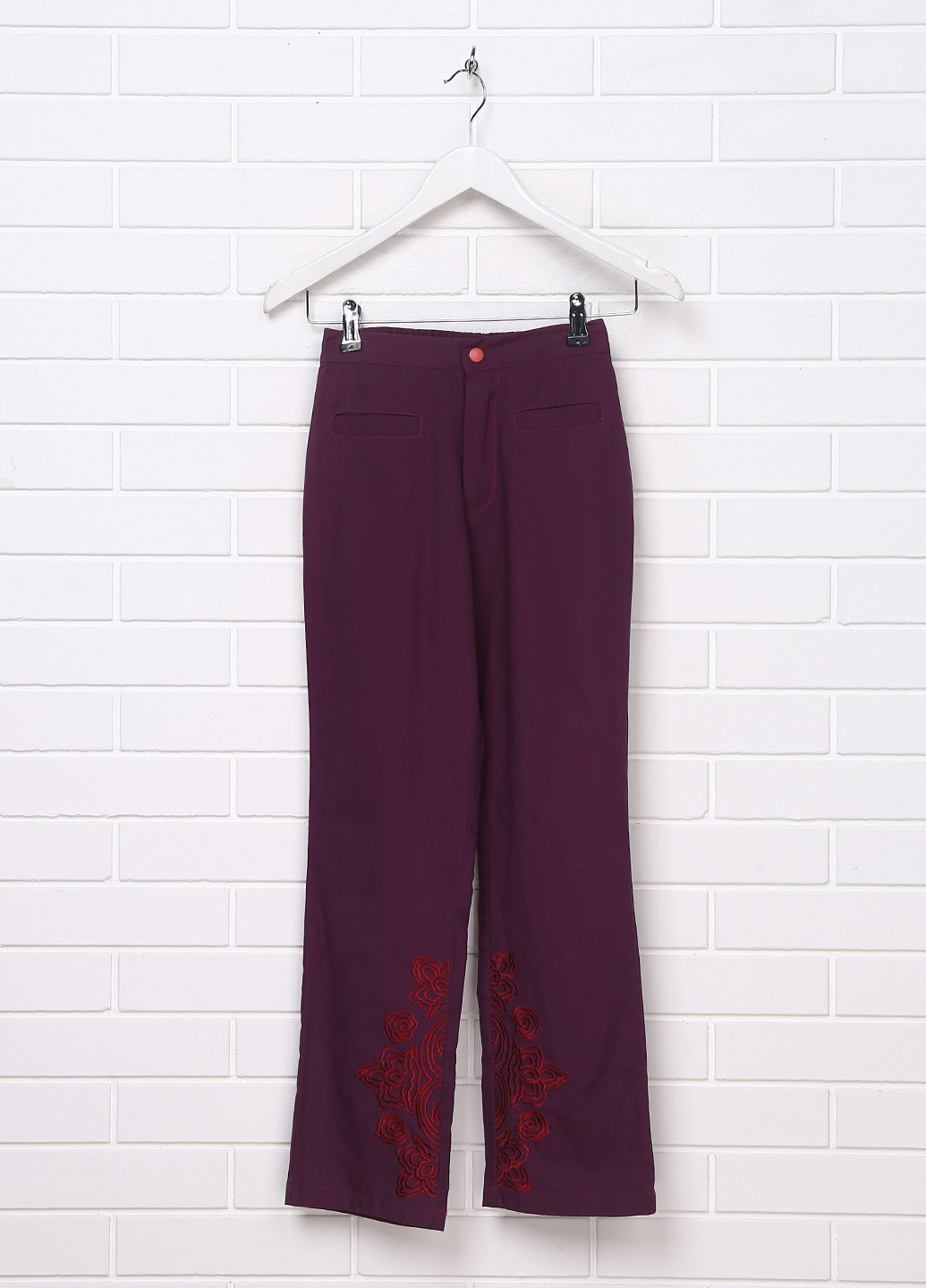 Фиолетовые кэжуал демисезонные прямые брюки AKR kids