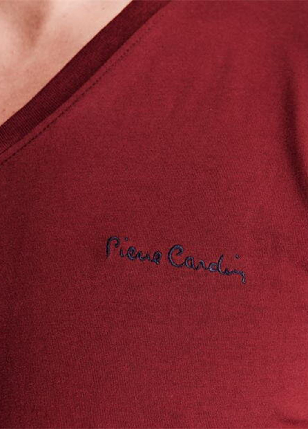 Бордова футболка Pierre Cardin
