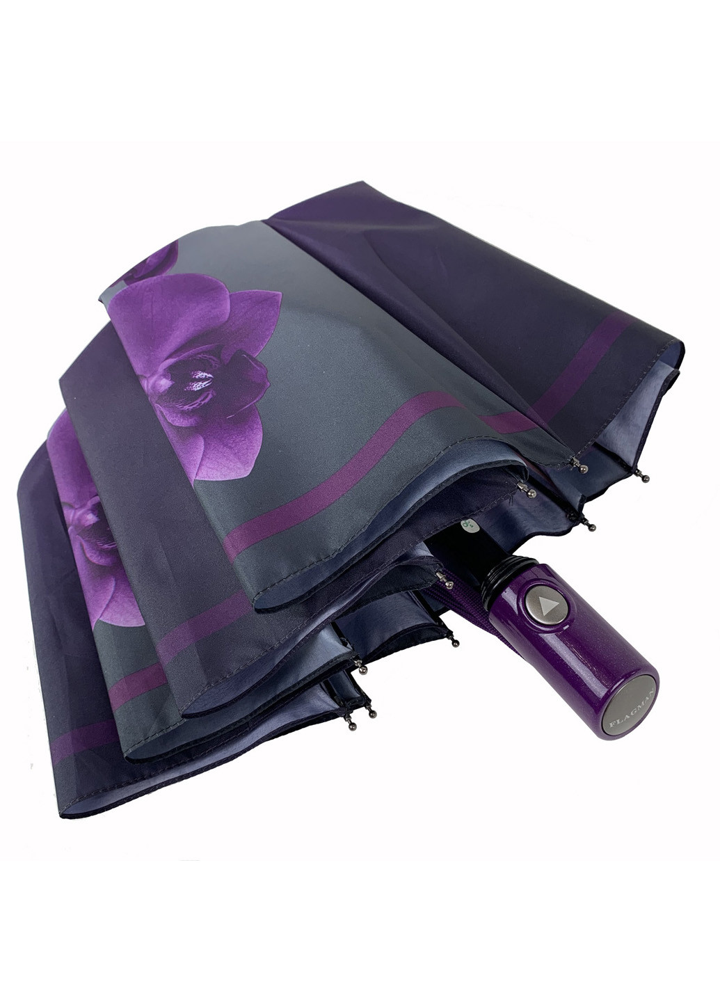 Фиолетовый женский складной зонт-полуавтомат 102 см Flagman (193351250)