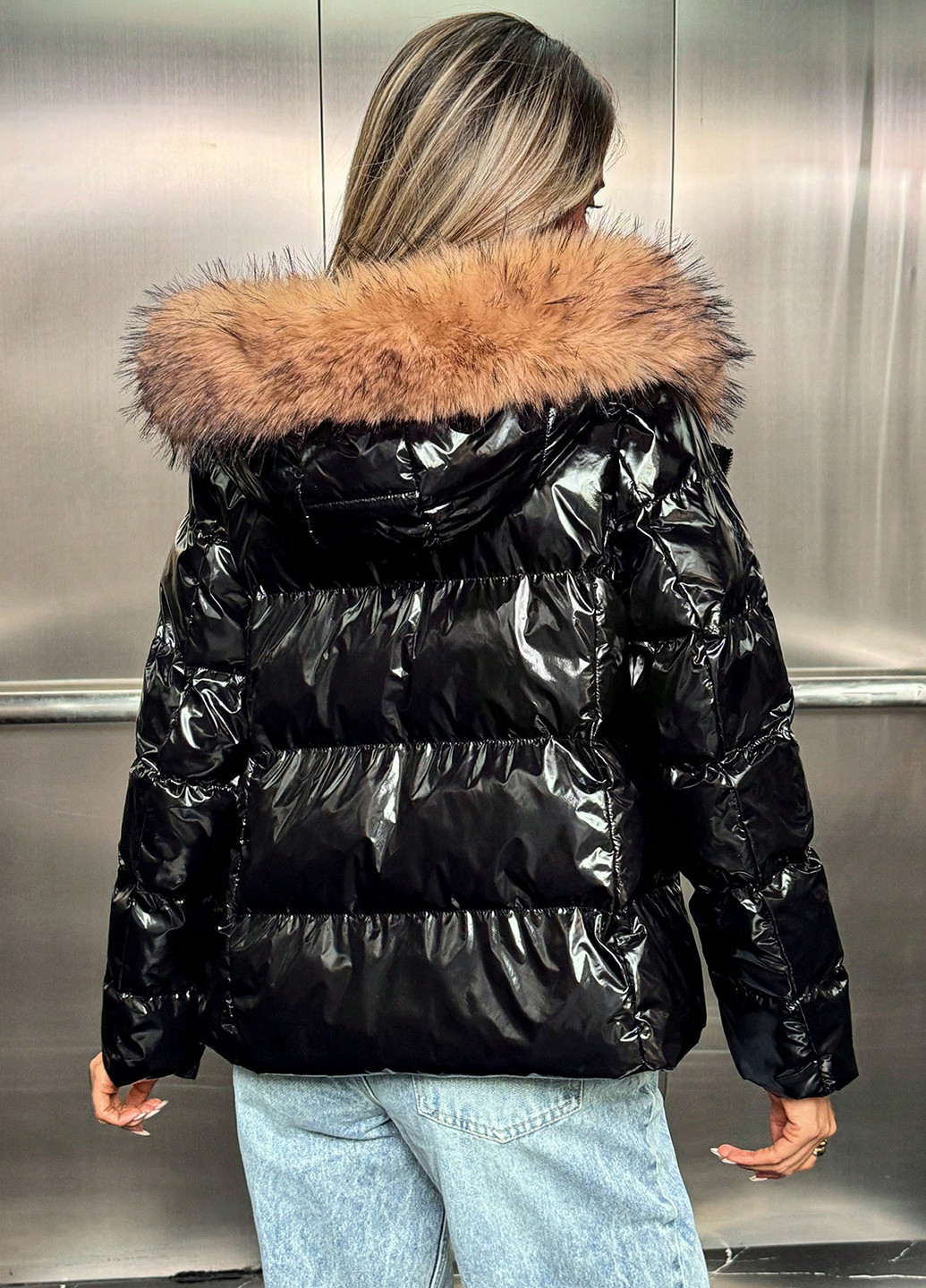 Чорна зимня куртка куртка-ковдра SHEIN