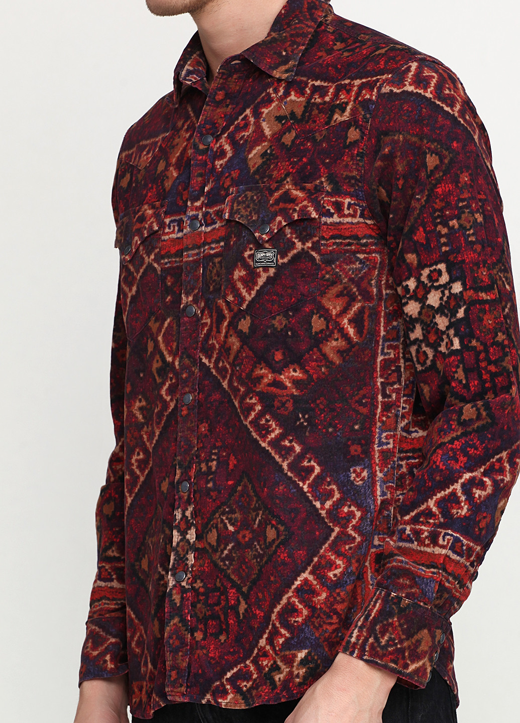 Бордовая рубашка с абстрактным узором Ralph Lauren