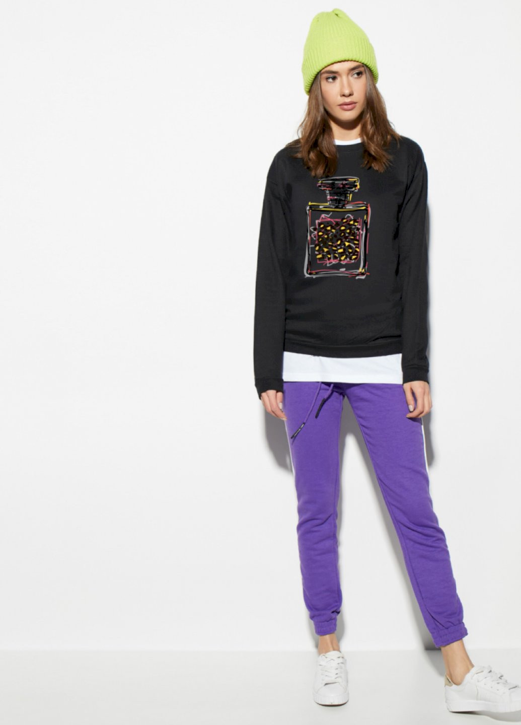 Черный свитшот женский /no flis/ YAPPI рисунок (251467809)