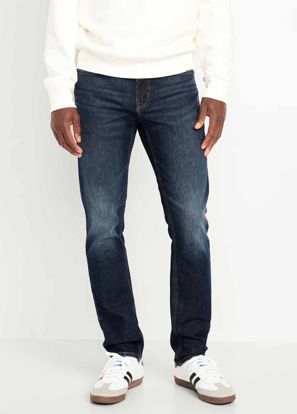 Синие демисезонные зауженные джинсы Old Navy