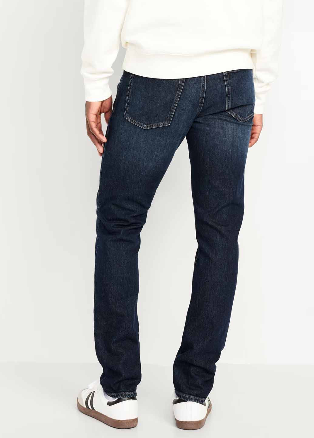 Синие демисезонные зауженные джинсы Old Navy