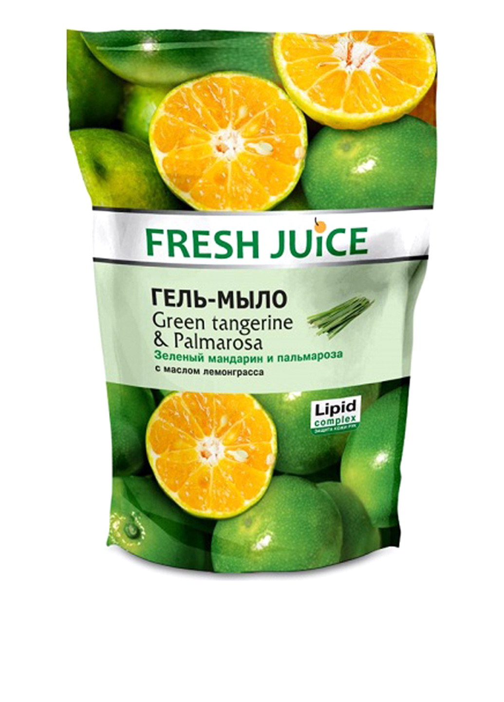 Гель-мыло для рук Зеленый мандарин и пальмароза (дой-пак), 460 мл Fresh Juice (79588247)