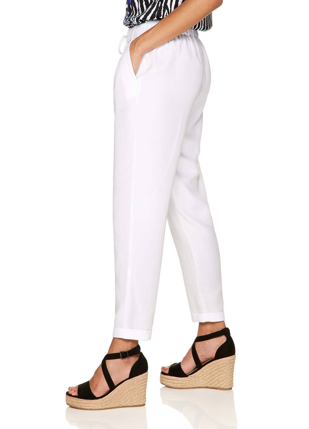 Белые кэжуал демисезонные прямые брюки United Colors of Benetton