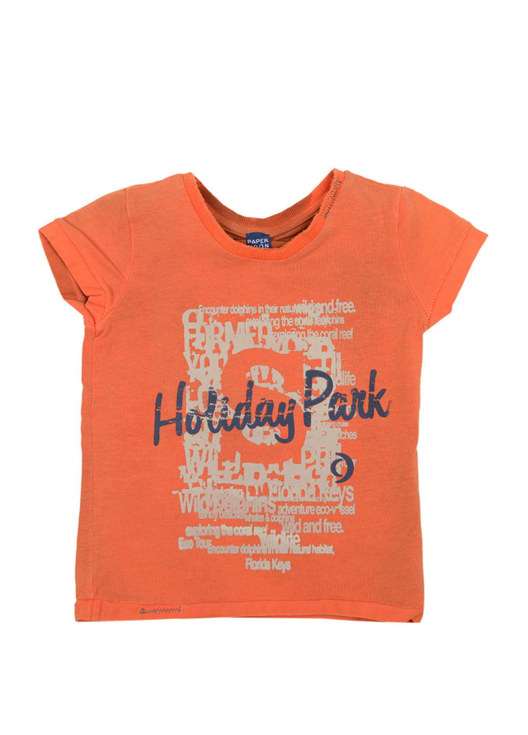 Оранжевая летняя футболка с коротким рукавом Papermoon