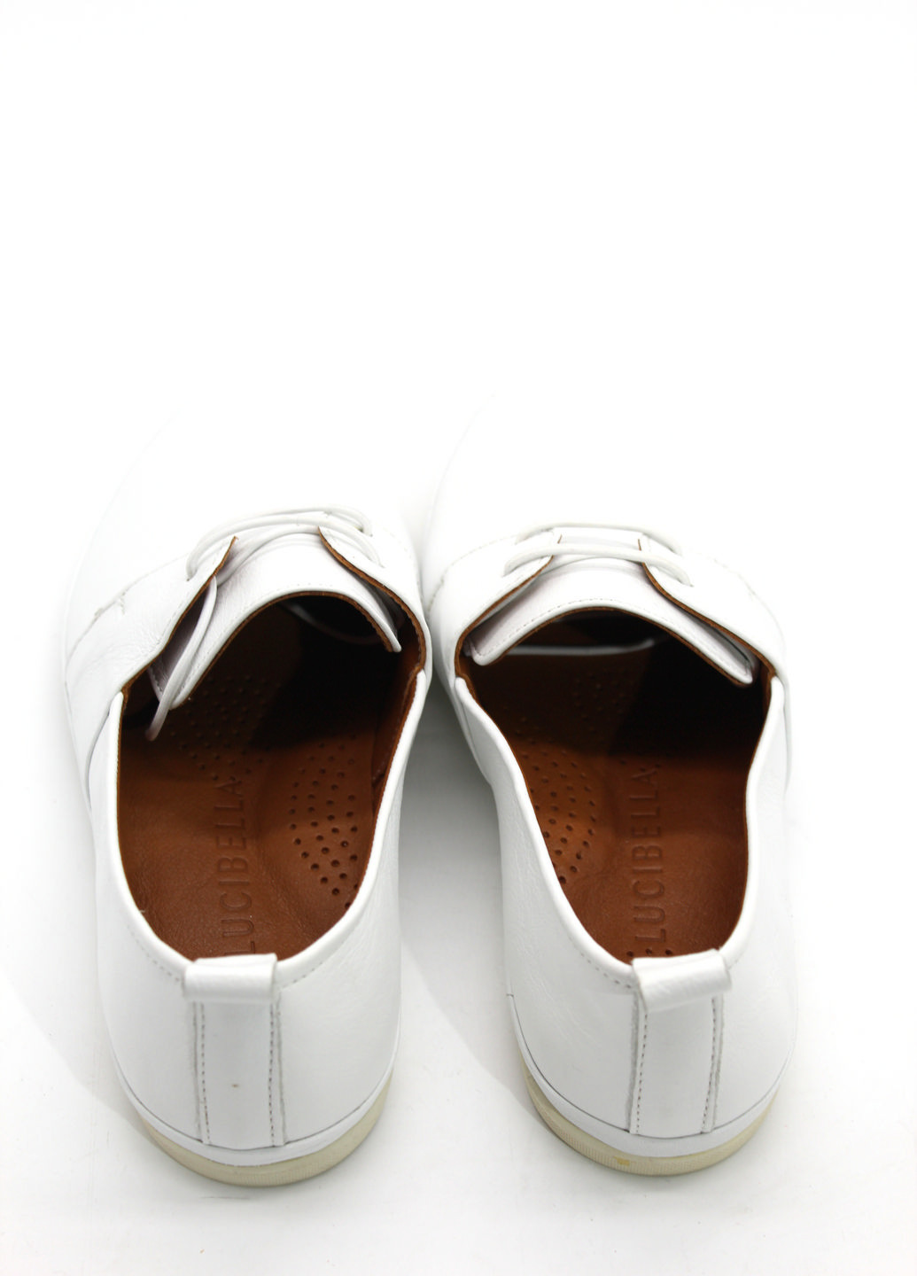 Белые мокасины Luciano Bellini со шнуровкой